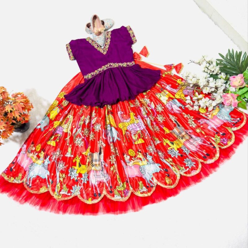 Kalam Kari Printed &  Embroidered lahgas - Image 5