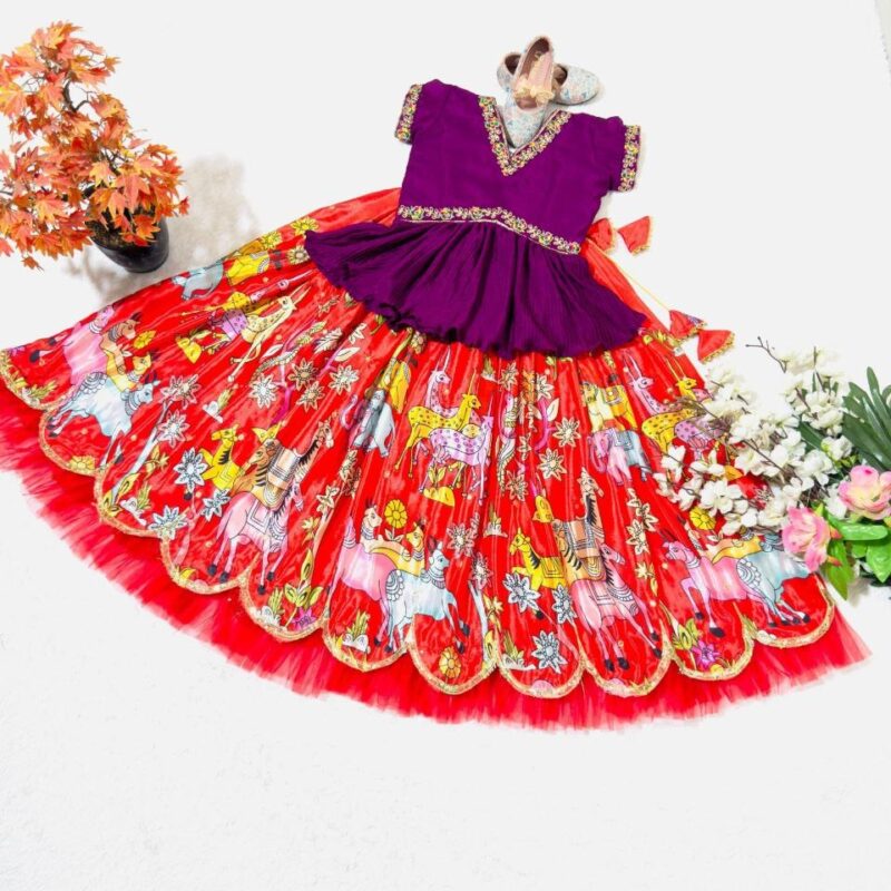 Kalam Kari Printed &  Embroidered lahgas - Image 4