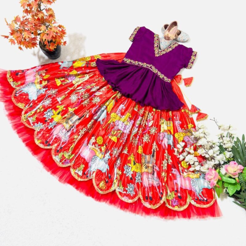 Kalam Kari Printed &  Embroidered lahgas - Image 3