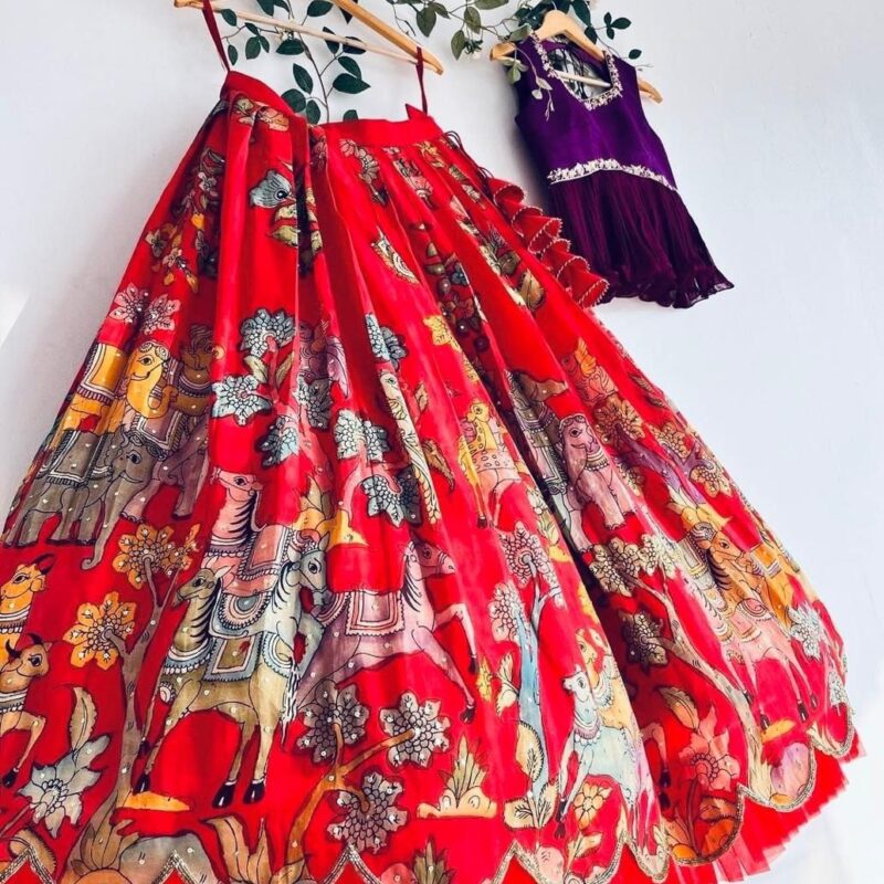 Kalam Kari Printed &  Embroidered lahgas - Image 2