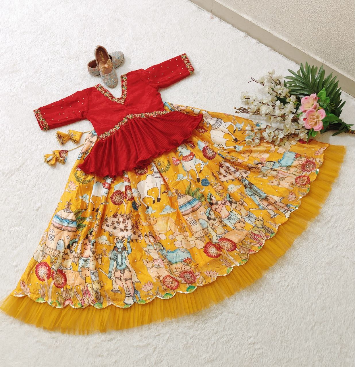 Sequins Embroidered with Beautiful Printed-Work