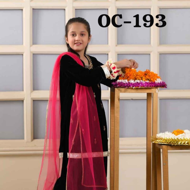 Sharara Set-Heavy Viscose Velvet Emb. & Seq. Fabric - Image 13