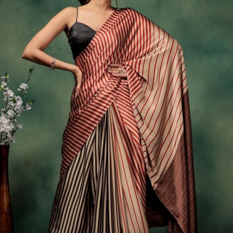 Bandhej Semi Gajji Silk Saree