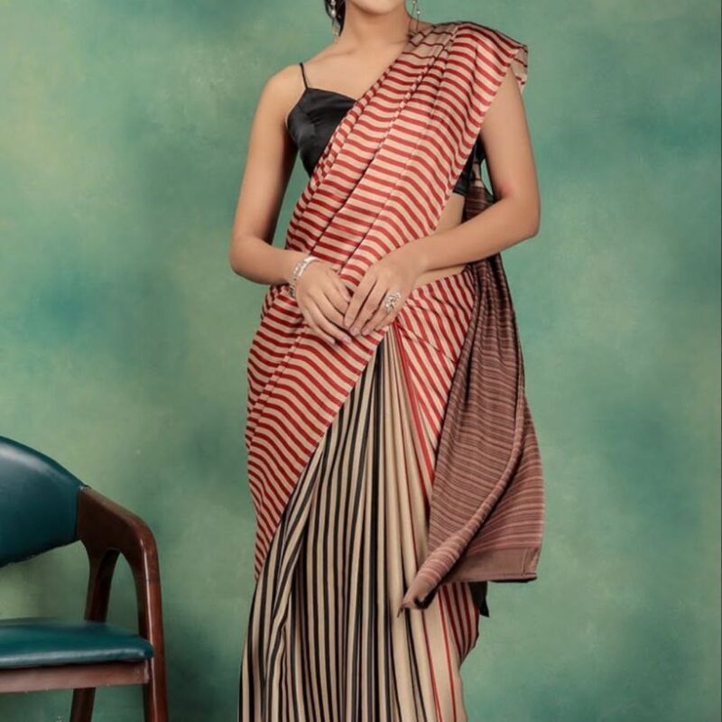 Bandhej Semi Gajji Silk Saree - Image 3