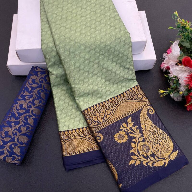 Primeisha Pure Mercerised Cotton Silk Saree - Image 4