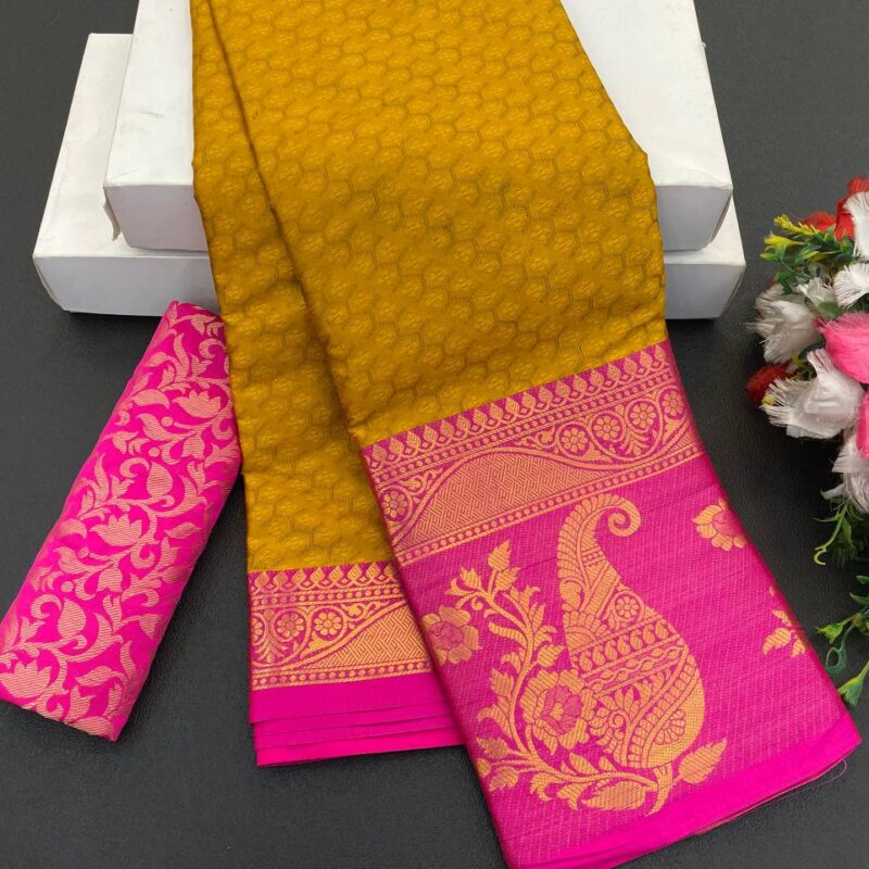 Primeisha Pure Mercerised Cotton Silk Saree - Image 2