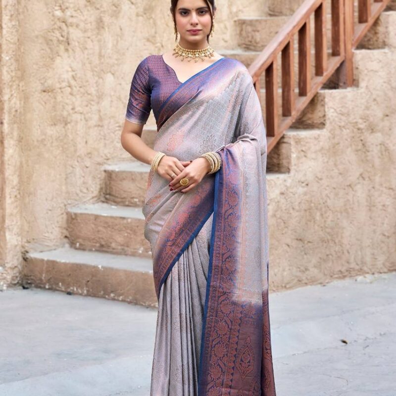 Primeisha Kubera Pattu Silk Saree - Rich Pallu & Brocade Blouse - Image 3