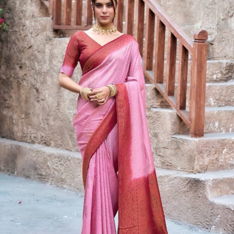 Primeisha Kubera Pattu Silk Saree - Rich Pallu & Brocade Blouse - Image 2