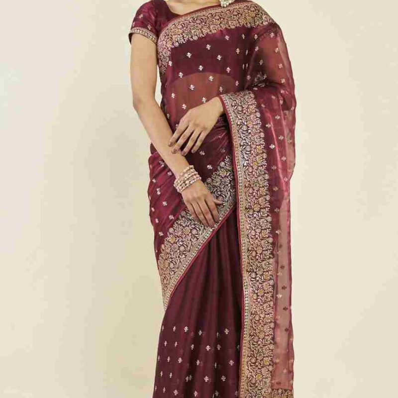 Primeisha Presenting Soft Burberry Silk Saree With Exquisite C-Pallu Work
