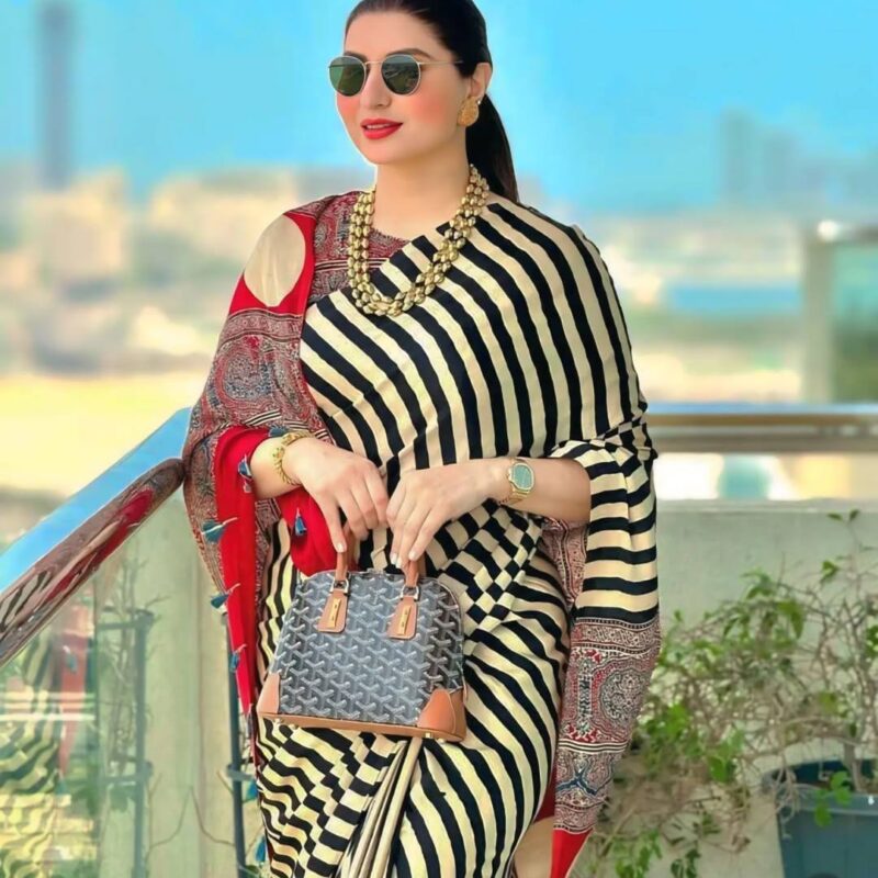 Original Semi Gajji Silk Printed Saree with Blouse Piece