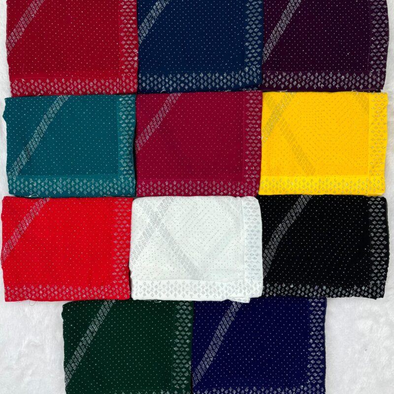 Heavy Swarovski Work Saree with Fancy Border & Running Blouse - Image 4