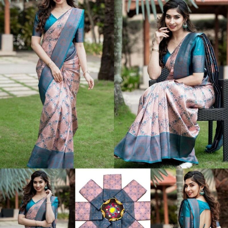 Primeisha Kanjivaram Pure Silk, Cotton Silk Saree - Image 2