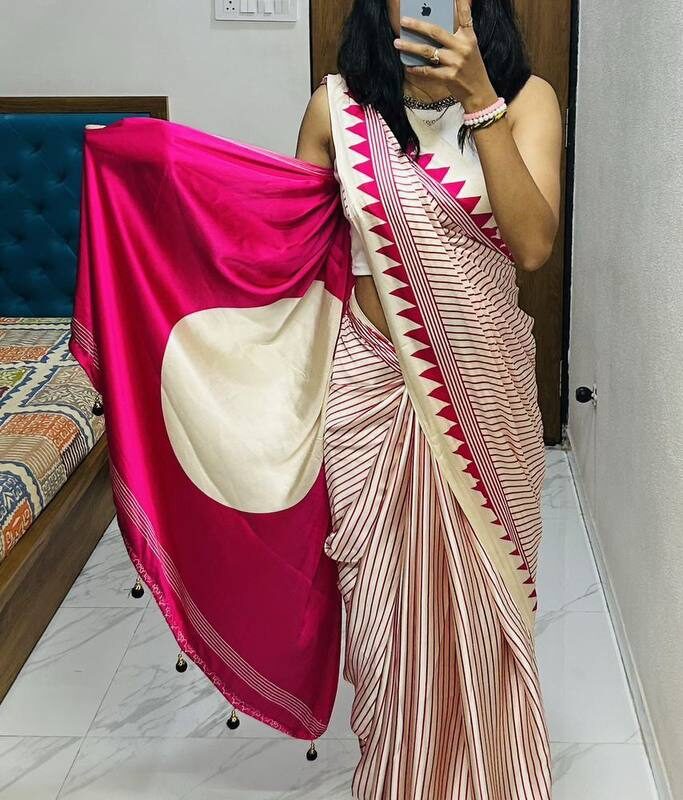 Pure Gajji Soft Silk Saree – Lagdi Patta Style